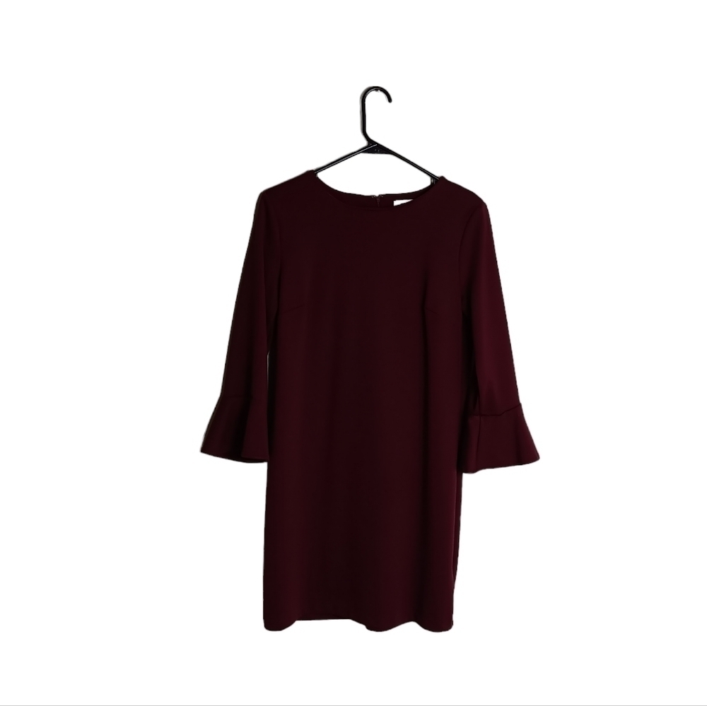 Old Navy Women's Burgundy shift Dress With Bell Sleeves. Size SP